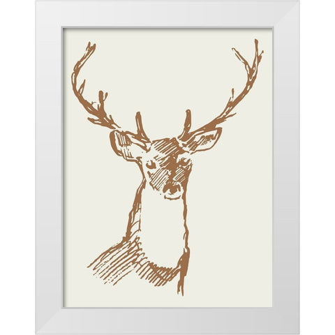 Natural Deer II White Modern Wood Framed Art Print by Wieners, Valerie