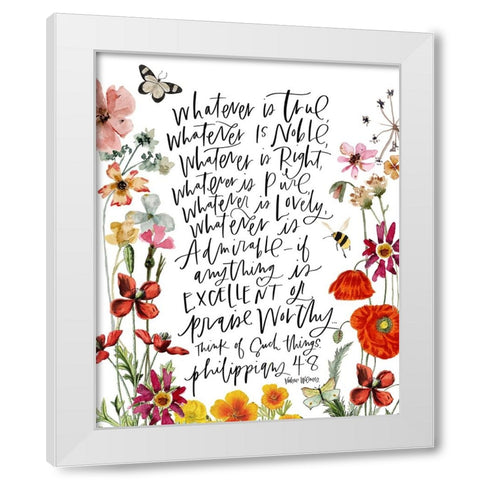 Whatever is True White Modern Wood Framed Art Print by Wieners, Valerie