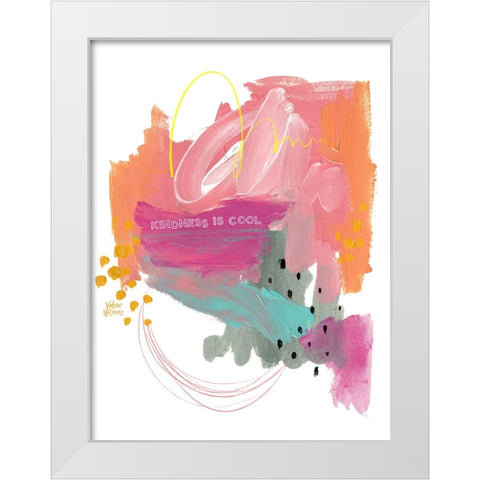 Kindness is Cool White Modern Wood Framed Art Print by Wieners, Valerie