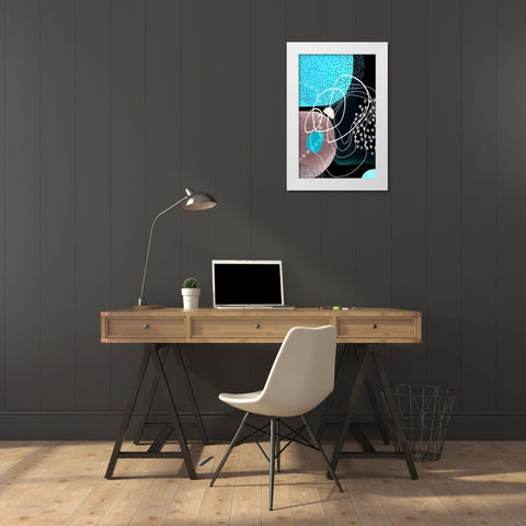 Blueberry Hill White Modern Wood Framed Art Print by Burney, Yvonne Coleman