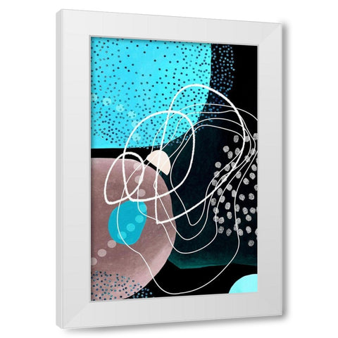 Blueberry Hill White Modern Wood Framed Art Print by Burney, Yvonne Coleman