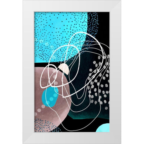 Blueberry Hill White Modern Wood Framed Art Print by Burney, Yvonne Coleman