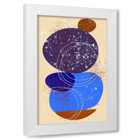 Piggyback Ride White Modern Wood Framed Art Print by Burney, Yvonne Coleman