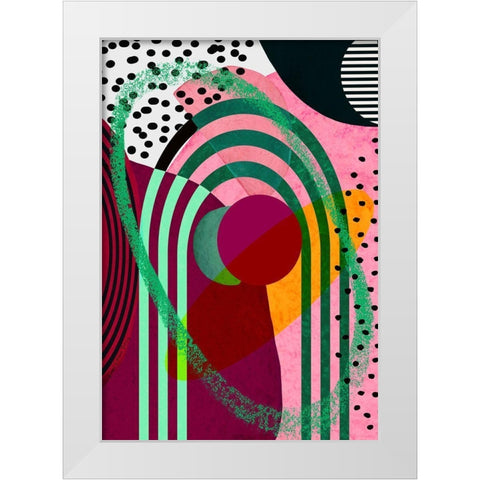 Splash of Color White Modern Wood Framed Art Print by Burney, Yvonne Coleman