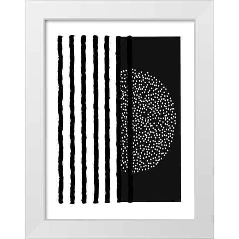 Chasing Dots II White Modern Wood Framed Art Print by Burney, Yvonne Coleman