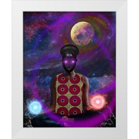 Meditation White Modern Wood Framed Art Print by Burney, Yvonne Coleman