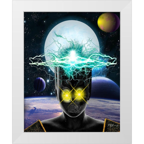 High Energy White Modern Wood Framed Art Print by Burney, Yvonne Coleman