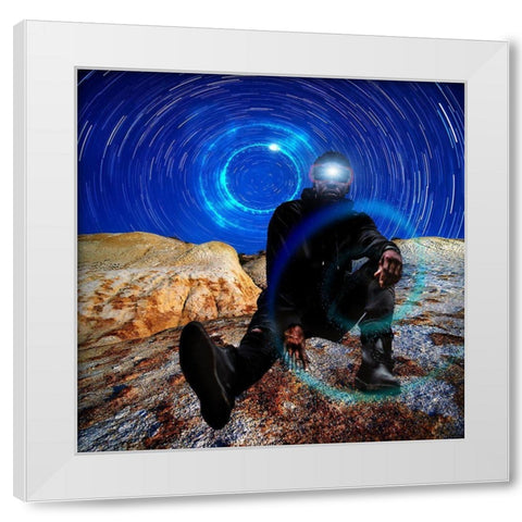 Energized White Modern Wood Framed Art Print by Burney, Yvonne Coleman