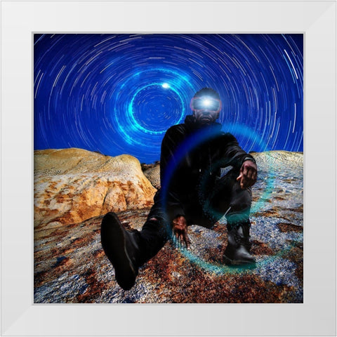 Energized White Modern Wood Framed Art Print by Burney, Yvonne Coleman