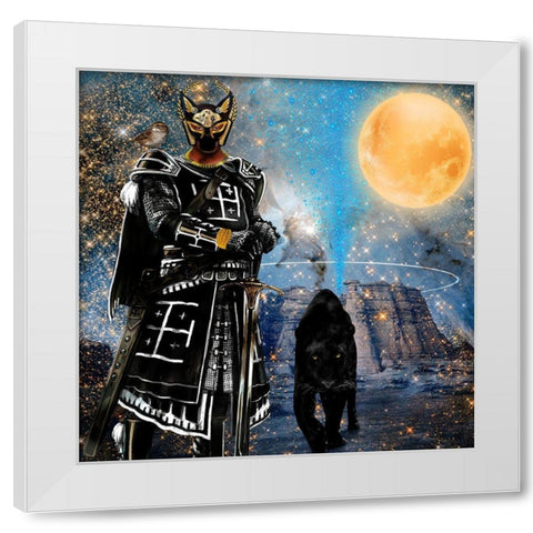 Egyptian Black Knight White Modern Wood Framed Art Print by Burney, Yvonne Coleman