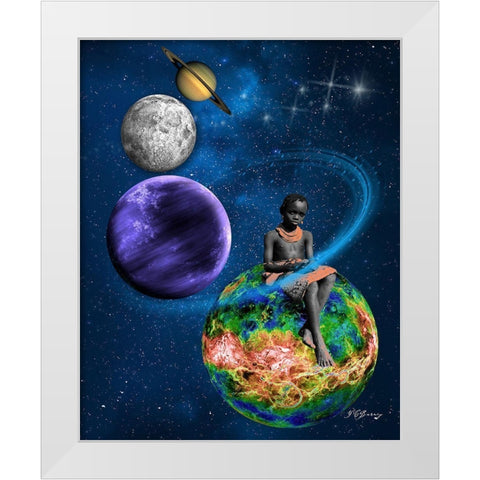 Earth Bound White Modern Wood Framed Art Print by Burney, Yvonne Coleman