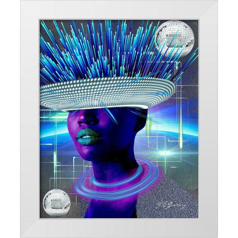 Warrior of Women White Modern Wood Framed Art Print by Burney, Yvonne Coleman