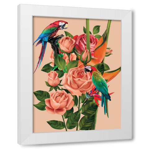 Bird of Paradise White Modern Wood Framed Art Print by Burney, Yvonne Coleman