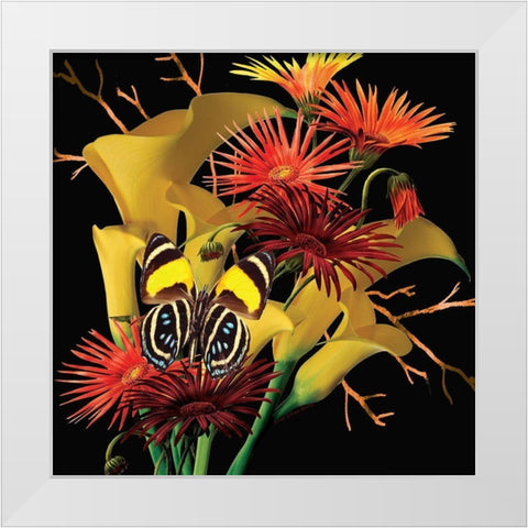 Yellow Supreme White Modern Wood Framed Art Print by Burney, Yvonne Coleman