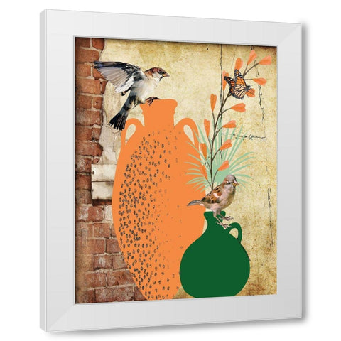 Garden Pots III White Modern Wood Framed Art Print by Burney, Yvonne Coleman