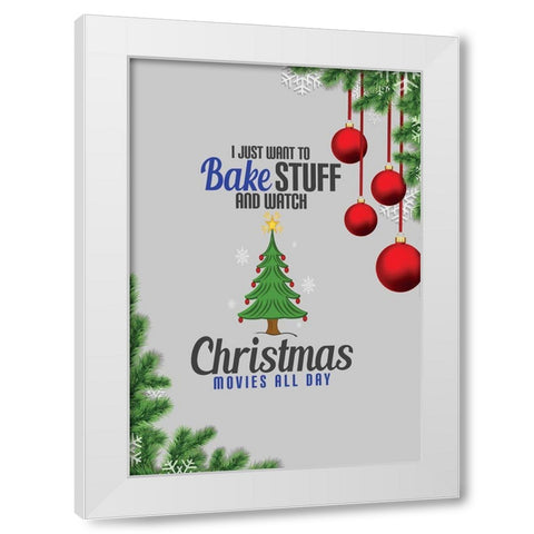 Bake Stuff White Modern Wood Framed Art Print by Burney, Yvonne Coleman