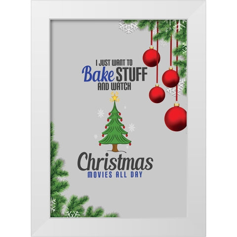 Bake Stuff White Modern Wood Framed Art Print by Burney, Yvonne Coleman