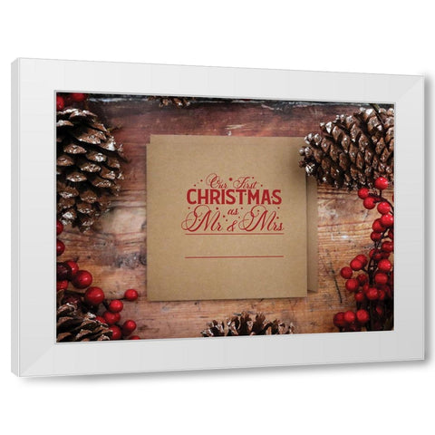 First Christmas White Modern Wood Framed Art Print by Burney, Yvonne Coleman