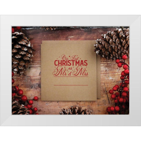 First Christmas White Modern Wood Framed Art Print by Burney, Yvonne Coleman