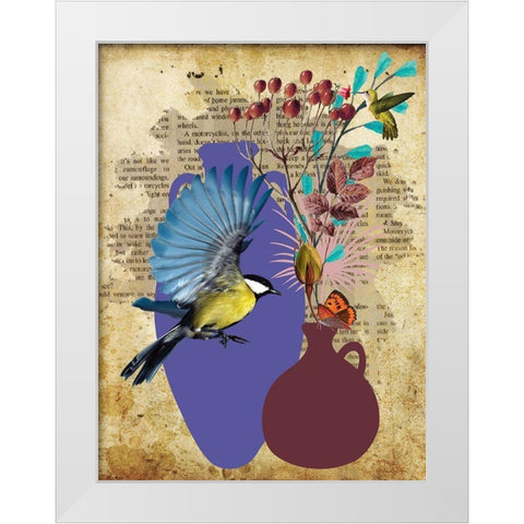 Garden Pots White Modern Wood Framed Art Print by Burney, Yvonne Coleman