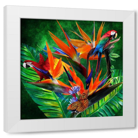 Jungle Boogie White Modern Wood Framed Art Print by Burney, Yvonne Coleman
