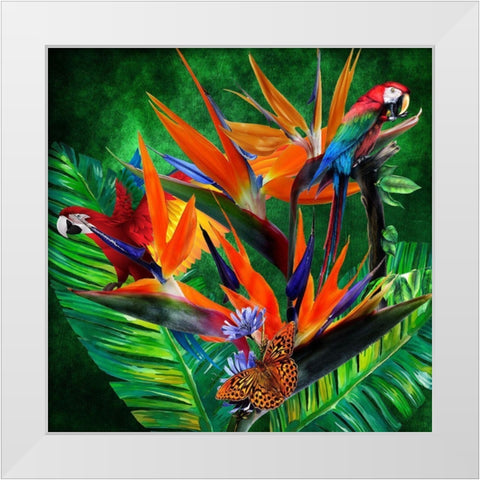 Jungle Boogie White Modern Wood Framed Art Print by Burney, Yvonne Coleman