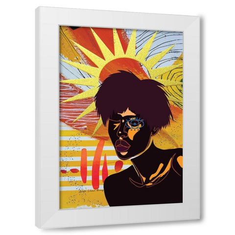 Queen of the Sun White Modern Wood Framed Art Print by Burney, Yvonne Coleman