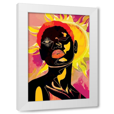 Ruled by the Sun White Modern Wood Framed Art Print by Burney, Yvonne Coleman