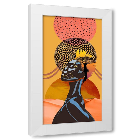 Standing Tall White Modern Wood Framed Art Print by Burney, Yvonne Coleman