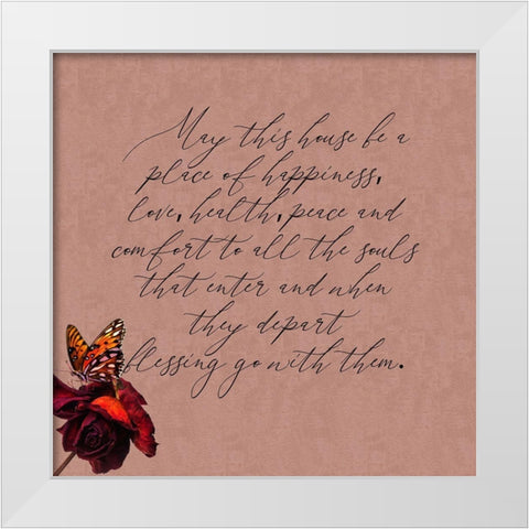 May This House White Modern Wood Framed Art Print by Burney, Yvonne Coleman