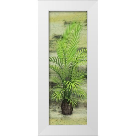 Palm Tree White Modern Wood Framed Art Print by Burney, Yvonne Coleman