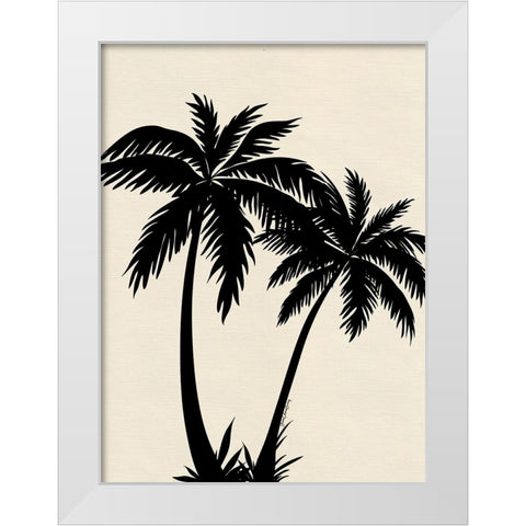 Palm Trees White Modern Wood Framed Art Print by Burney, Yvonne Coleman
