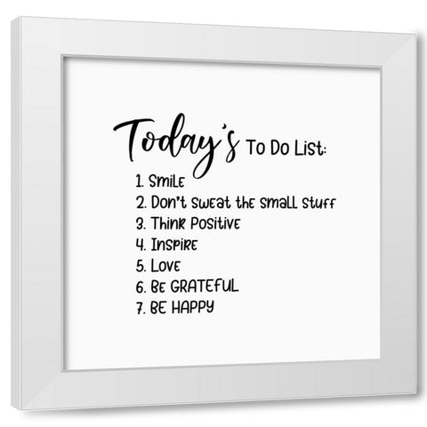 To Do List White Modern Wood Framed Art Print by Burney, Yvonne Coleman