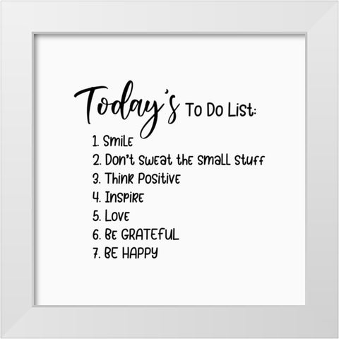 To Do List White Modern Wood Framed Art Print by Burney, Yvonne Coleman