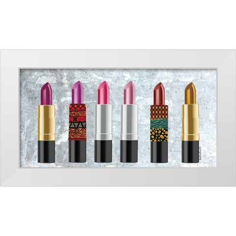 Lipstick Row White Modern Wood Framed Art Print by Burney, Yvonne Coleman