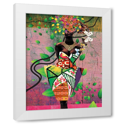 Spring Flower White Modern Wood Framed Art Print by Burney, Yvonne Coleman