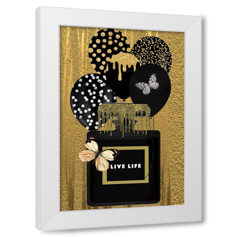Gold and Black White Modern Wood Framed Art Print by Burney, Yvonne Coleman