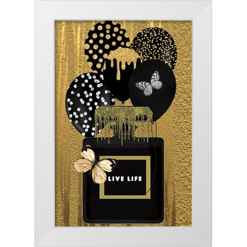 Gold and Black White Modern Wood Framed Art Print by Burney, Yvonne Coleman