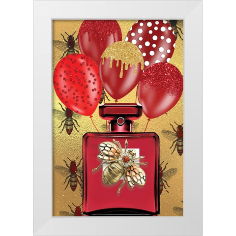 Red Fragrance White Modern Wood Framed Art Print by Burney, Yvonne Coleman