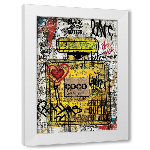 Yellow Joy White Modern Wood Framed Art Print by Burney, Yvonne Coleman