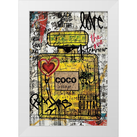 Yellow Joy White Modern Wood Framed Art Print by Burney, Yvonne Coleman