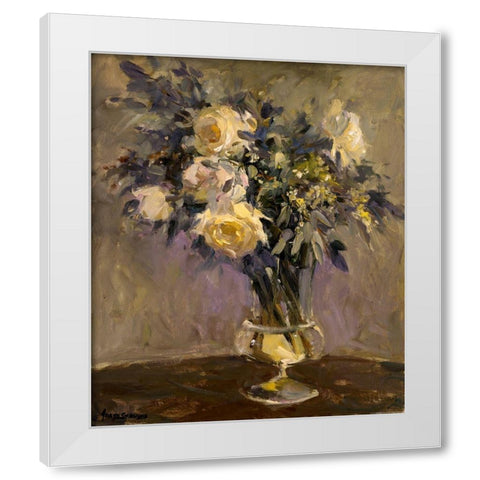 Evening Vase White Modern Wood Framed Art Print by Yellow Cafe