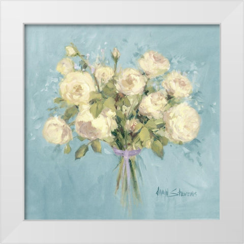 Rose Bouquet II White Modern Wood Framed Art Print by Yellow Cafe