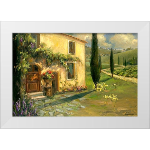 Tuscan Spring White Modern Wood Framed Art Print by Yellow Cafe
