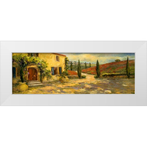 Tuscan Fields White Modern Wood Framed Art Print by Yellow Cafe