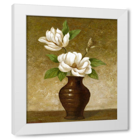 Flowering Magnolia White Modern Wood Framed Art Print by Yellow Cafe
