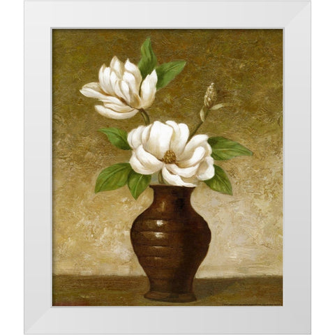Flowering Magnolia White Modern Wood Framed Art Print by Yellow Cafe