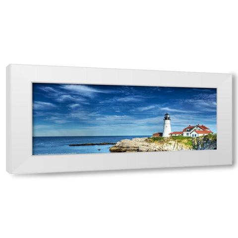 Lighthouse White Modern Wood Framed Art Print by Yellow Cafe