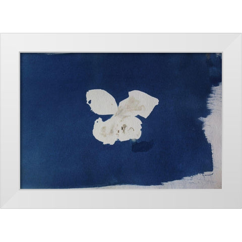 Blue IV White Modern Wood Framed Art Print by Yellow Cafe
