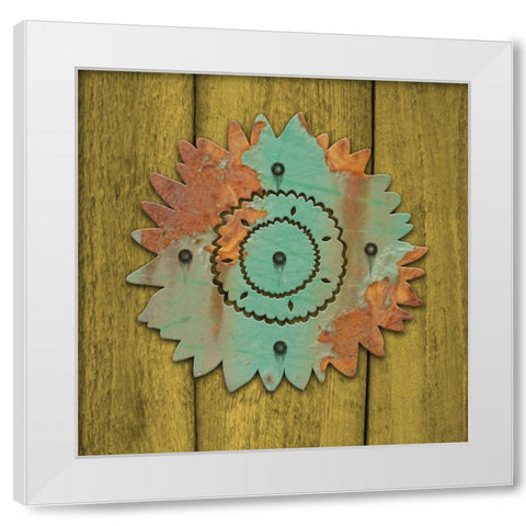 Sunflower White Modern Wood Framed Art Print by Yellow Cafe